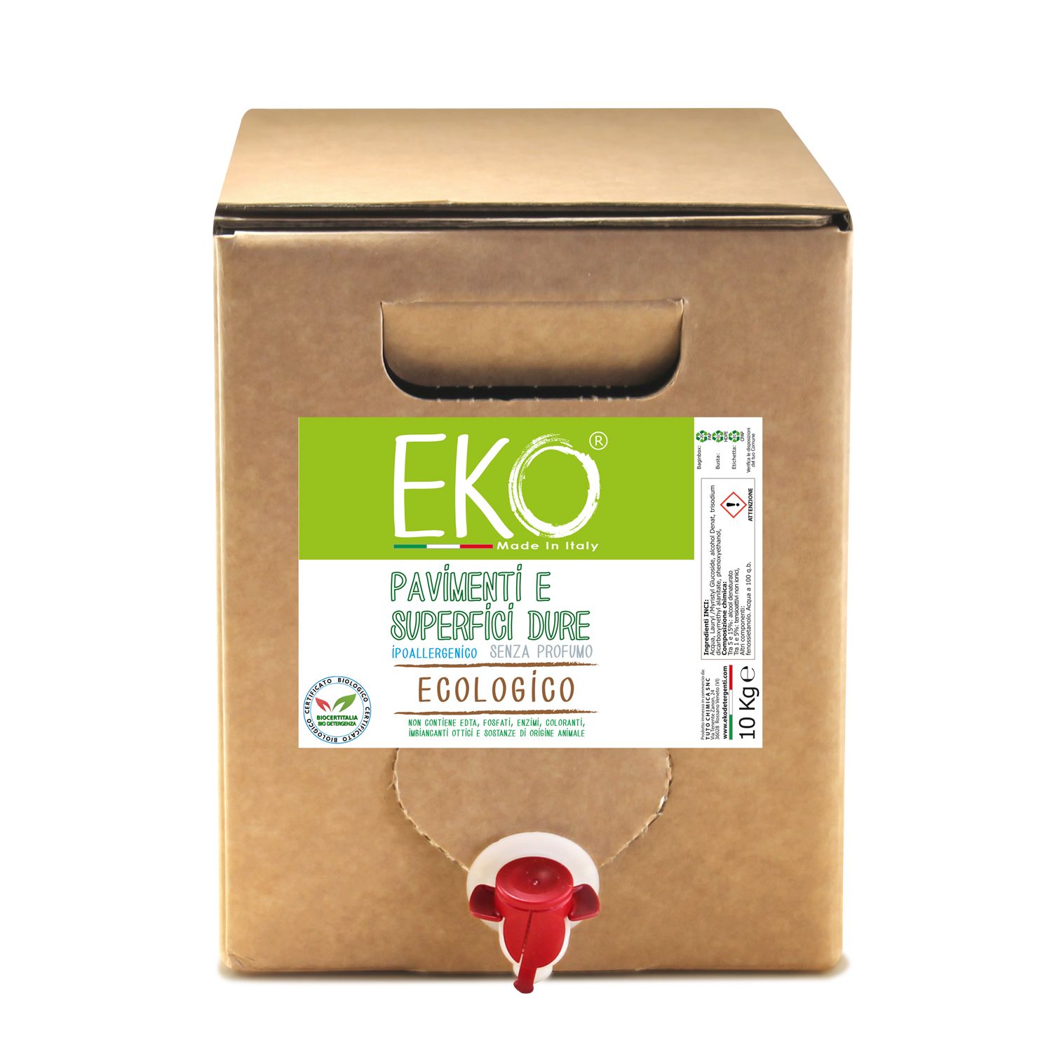 Eko Detergente Pavimenti E Superfici Dure Ecologico NO PROFUMO 10 l