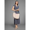 Midikleid HECHTER PARIS, Damen, Gr. 42, N-Gr, navy, sand, gesteift, Web, Obermaterial: 100% Viskose, feminin, figurumspielend knöchellang, Rundhals, ohne Ärmel, Kleider, mit Bindeband