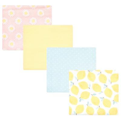 Hudson Baby Infant Girl Cotton Rich Flannel Receiving Blankets, Lemon Daisy, One Size - Lemon Daisy - One Size