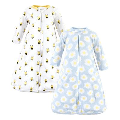 Hudson Baby Infant Girl Cotton Long-Sleeve Wearable Sleeping Bag, Sack, Blanket, Daisy Bee Long Sleeve