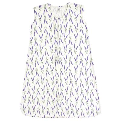 Touched by Nature Baby Girl Organic Cotton Sleeveless Wearable Sleeping Bag, Sack, Blanket, Lavender