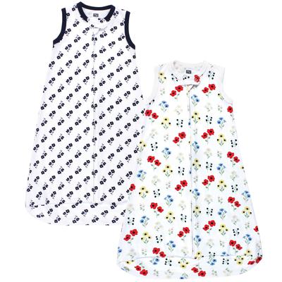 Hudson Baby Infant Girl Interlock Cotton Sleeveless Sleeping Bag, Wildflower
