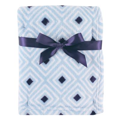 Luvable Friends Baby Boy Coral Fleece Blanket, Blue Diamond, One Size - Blue Diamond - One Size