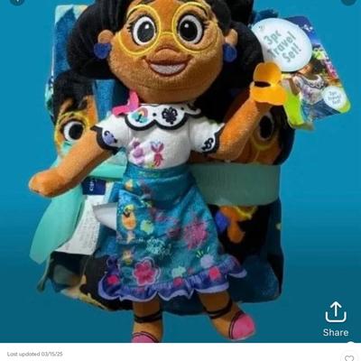 Disney Toys | Encanto Travel Set - 3 Piece Kids Travel Set Includes Blanket, Pillow, & Plush | Color: Blue/Pink | Size: Osg