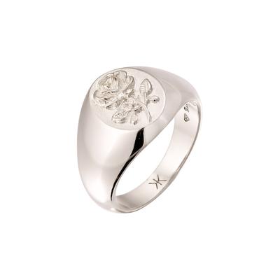 KUZZOI - Siegelring Rose 925 Sterling Silber Ringe 1 ct Herren Image