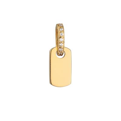 Elli - Platte mit Zirkonia Weiß 925 Sterling Silber vergoldet Charms & Kettenanhänger 1 ct Damen Image