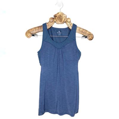 Athleta Tops | Athleta Tank Top Open Side Draped Padded Bra Racerback Blue Grey Xs | Color: Blue/Gray | Size: Xs