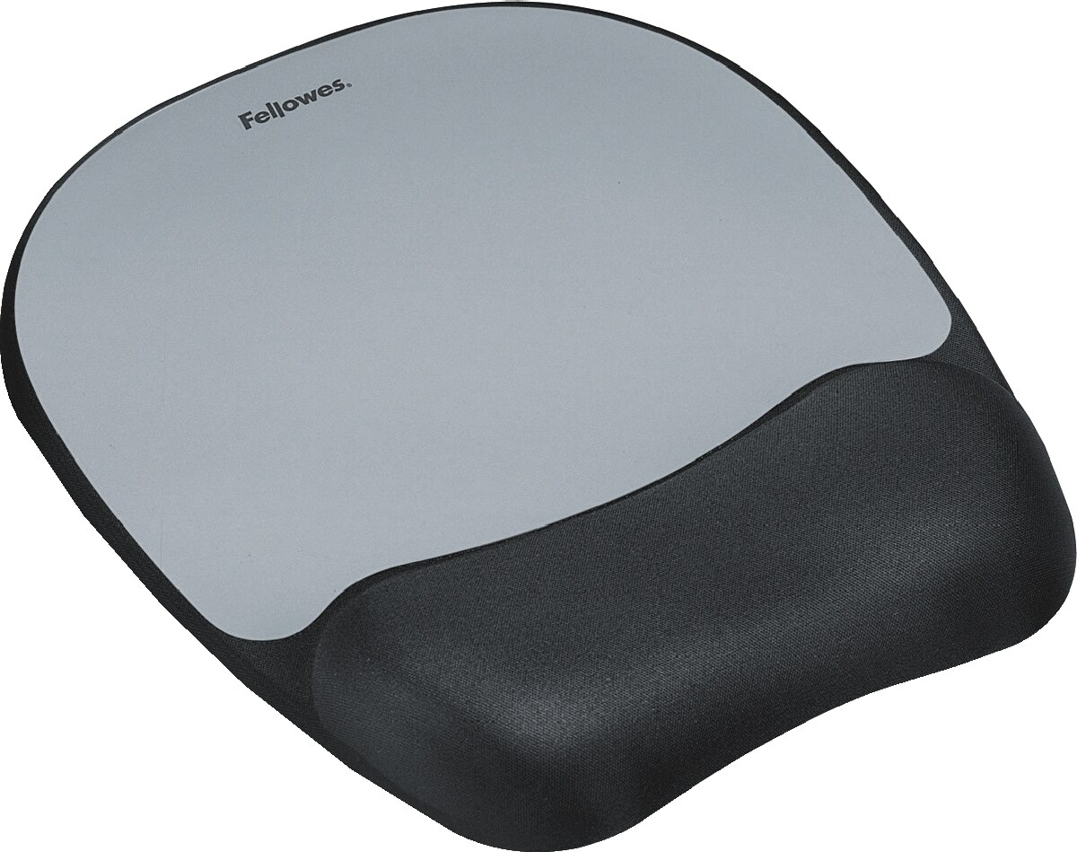 Fellowes Handgelenkauflage mit Mauspad Memory Foam 'Silberstreifen' Packung mit 4 Stück Image