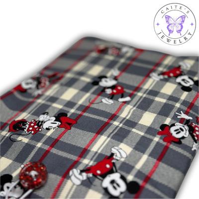 Disney Accessories | Handmade Small Book/Kindle Sleeve With A Disney Mickey Mouse Plaid Fabric | Color: Gray/Red | Size: Os