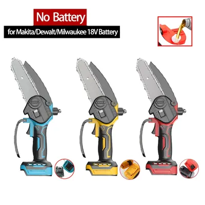 Electric Chain Saw Handheld Portable Chainsaw Tree 6IN Wood Cutter Pruning Garden Power Tools Fit Makita/Dewalt/milwaukee 18V