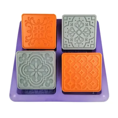 3D Lace Pattern Silicone Mold For Soap Making Supplies Rectangle Embossed Flower Mooncake Dessert Cheesecake Lotion Bar Tools
