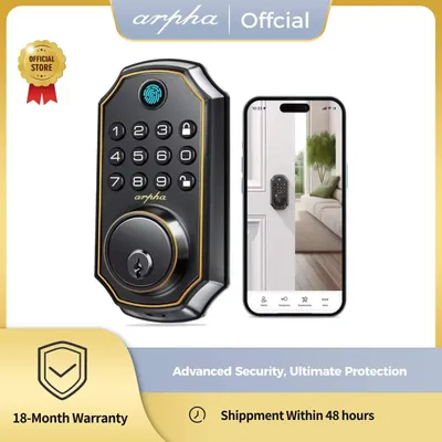 Arpha Smart Door Lock D280 Keyless Entry Lock 5 in 1 Smart Fingerprint Door Lock Keypad Electronic Deadbolt with 2 Key Auto-Lock