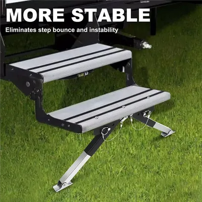 A14F-Folding Caravan Step Stabilizer /RV Step Stabilizer Kit Portable RV Ladder Support Camper Trailer Parts For 5Th Wheels