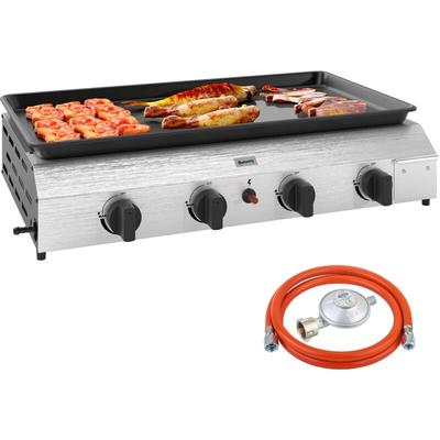 Outsunny - Gasgrill 8000BTU/2,4 kw Grillwagen inkl 4 Edelstahl-Brenner Druckminderer Gasschlauch Image