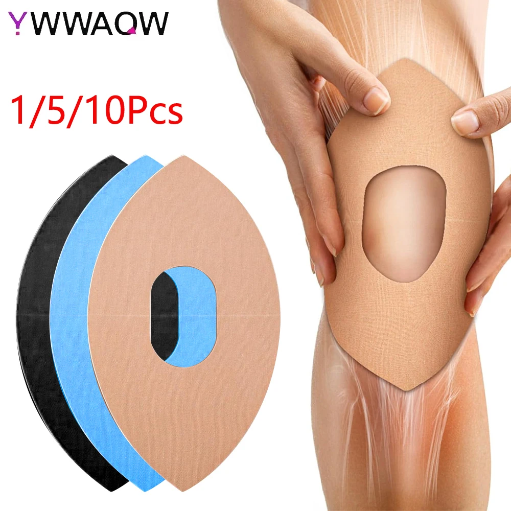 1/5/10 Stück wasserdichtes, vorgeschnittenes Kinesiologie-Tape zur Linderung von Knieschmerzen, elastisches Sportband zur Kniestütze, Laufen Image