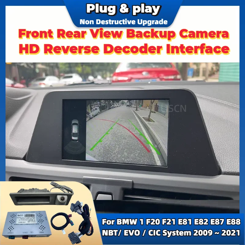 HD Auto Rückfahrkamera Für BMW 1 F20 F21 E81 E82 E87 E88 2009 ~ 2021 NBT EVO CIC HD Hinten Backup Kamera Verbessern Schnittstelle Image