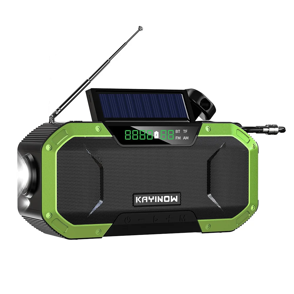 5000 mAh Multifunktionales Notfallradio AM/FM Solarbetriebenes Handkurbelradio LED-Taschenlampe Power Bank Ladegerät SOS Alarmlautsprecher Image