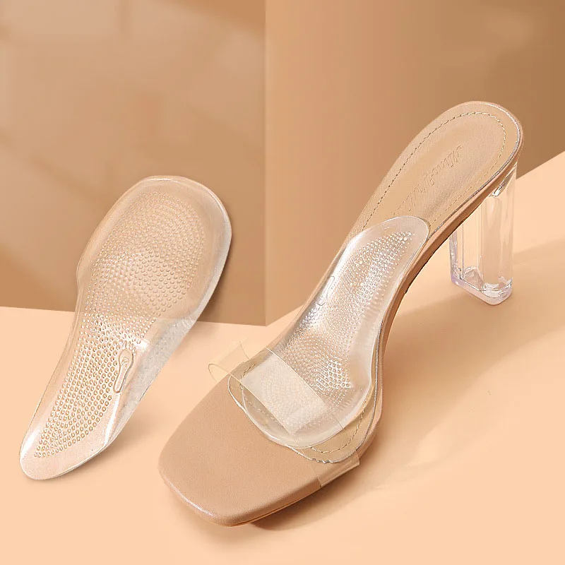 2 Paar Silikon-Gel-Einlegesohlen zur Unterstützung des Fußgewölbes. Richtige Plattfüße verhindern Fußschmerzen. Schützen Sie die Einlegesohlen des Fußgewölbes. High Heels Image