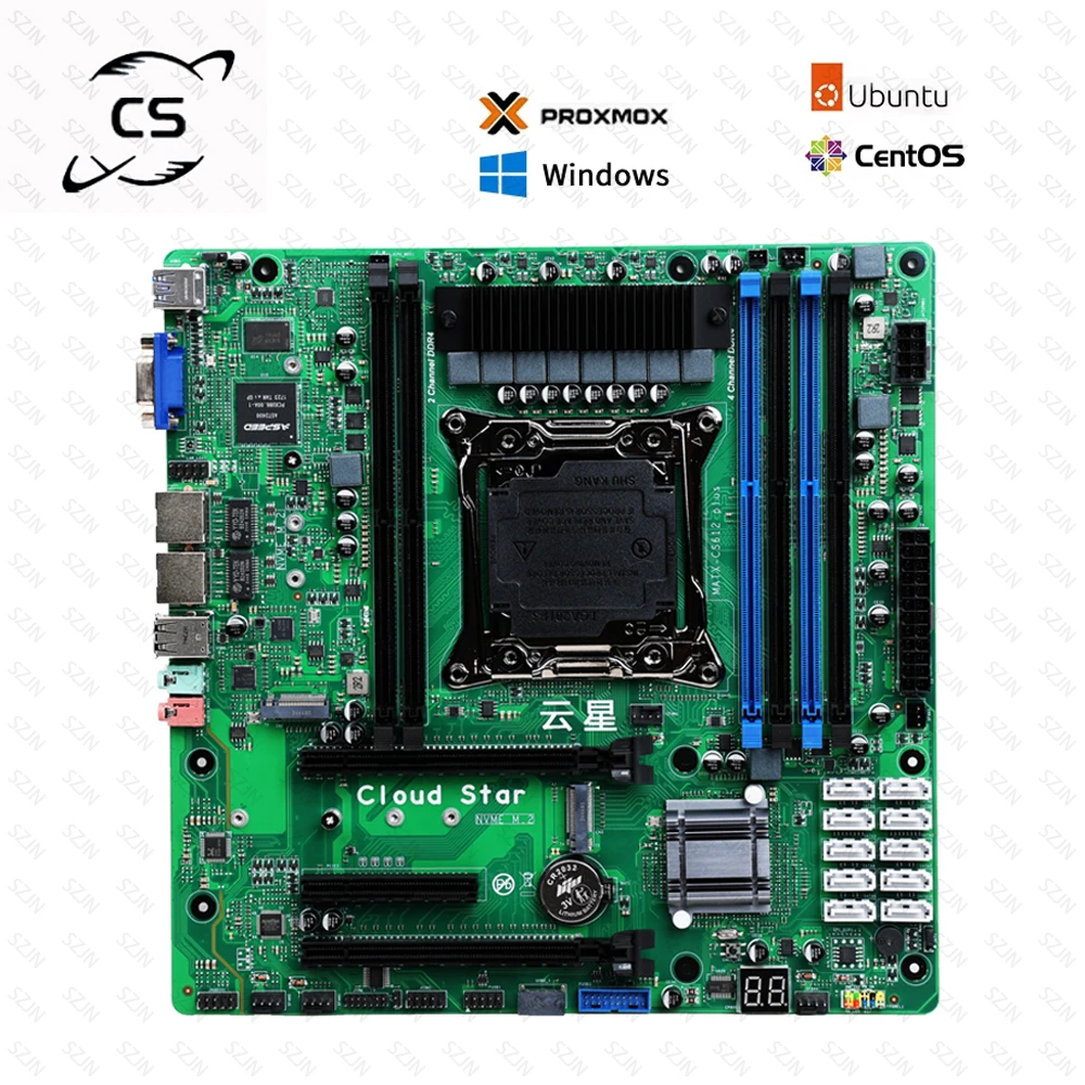 X99 Motherboard für Server Cloud Star C612 NAS Build Suppoet E5 V3 V4 DDR4 Max 384GB 2xM2 NVME 10xSATA 3.0 All-in-One-PC