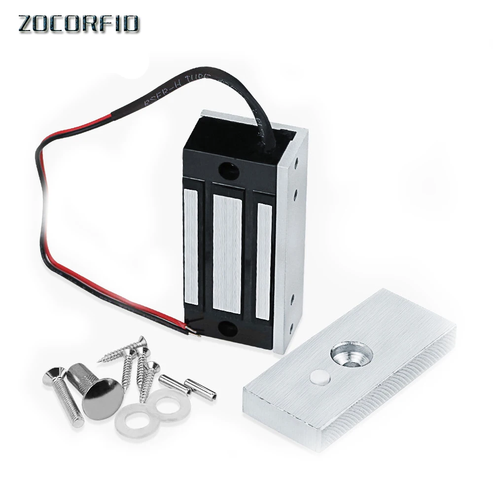 DC12V/24V Elektrisches magnetisches Türschloss Mini 60kg/132lbs Elektromagnetisches Metallschloss für Schrank Schublade Einzeltür Wasserdicht Image