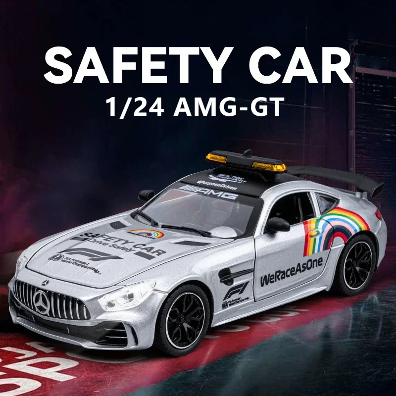 1:24 AMG GT F1 Sicherheitsauto Legierung Automodell Sound und Licht zurückziehen Spielzeugauto Junge Sammlung Dekoration Geschenk Image