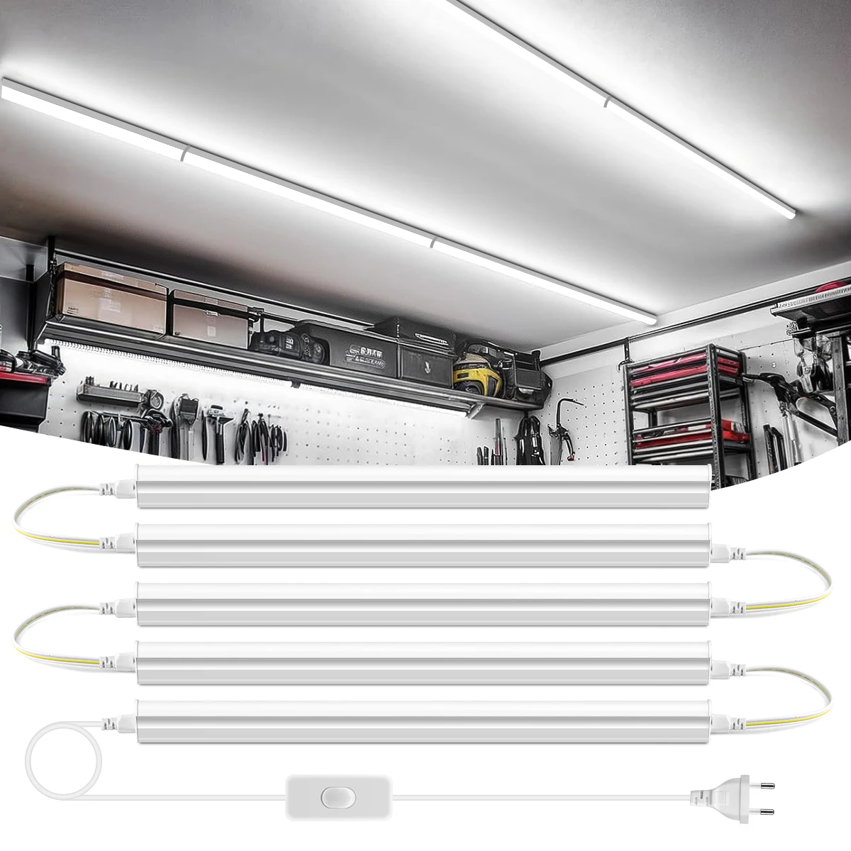 50 cm T5 LED-Röhrenleuchte, 15 W, Aluminium – Garagen-Deckenleuchte/Küche, Unterschrankbeleuchtung/Wandleuchte, 110–220 V, Universalspannung