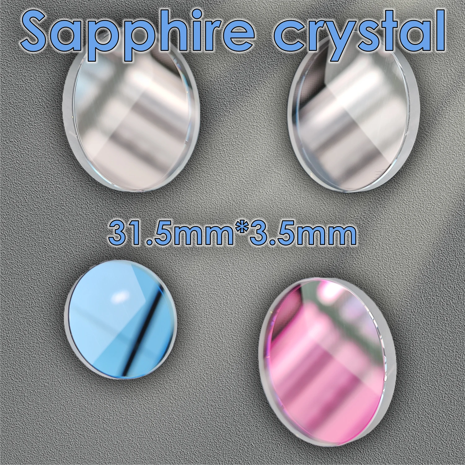 31,5 mm x 3,5 mm Saphirglas-Uhrenspiegel, Härtegrad 9H, AR-Beschichtung, Antireflexionsfolie, Refit-Zubehör, kratzfest, glätter Image