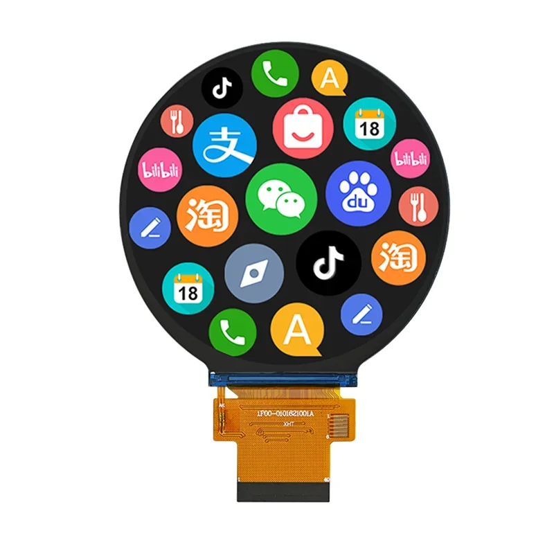 2,76 Zoll IPS runder LCD-Bildschirm 480 x 480 Auflösung rundes Display ST7701 Treiber runder Industriebildschirm RGB-Schnittstelle 40Pin