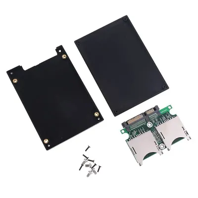 2 Port Dual SD SDHC MMC RAID zu SATA Adapter Konverter mit Gehäuse Fall für Jede Kapazität Sd-karte Image