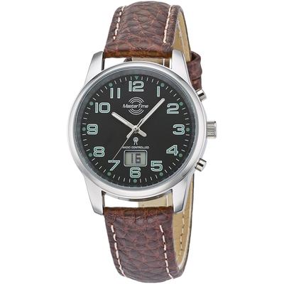 Funkuhr MASTER TIME "Basic", braun, Armbanduhren, Damen, Armbanduhr, Quarzuhr, Damenuhr, Datum, Leuchtzeiger, Flexband, Zugband Image