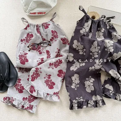 1-6 Jahre Kinder Overalls Wadenlange Leibchen Overalls Rüschen Hosenträger Hosen Kinder Outfit Image