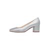 Pumps HENRY STEVENS "Audrey P50 Businessschuh", Damen, Gr. 40, silber, Leder, klassisch, Schuhe, High Heels Damen Leder handgefertigt, Damenpumps