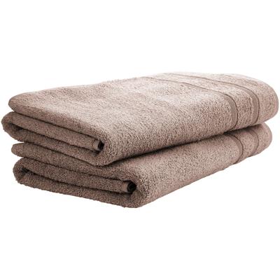 Duschtuch UNCOVER BY SCHIESSER "Brooklyn mit dezenter Bordüre in Hoch-Tief-Optik", grau (taupe), B:70cm L:140cm, Frottier, Frottier, Handtücher (Packung), Made in Green Image