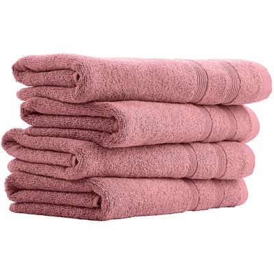 Handtuch UNCOVER BY SCHIESSER "Brooklyn mit dezenter Bordüre in Hoch-Tief-Optik", rosa (malve), B:50cm L:100cm, Frottier, Frottier, Handtücher (Packung), Made in Green Image