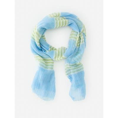 J.McLaughlin Women's Liesl Scarf in Stripe Blue/Green | Cotton