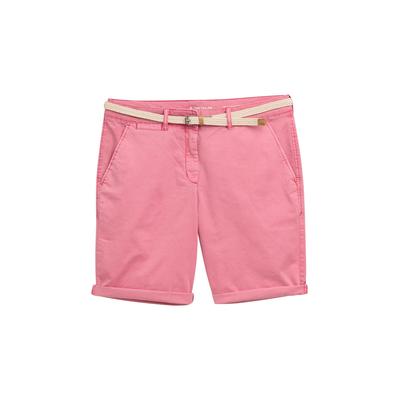 TOM TAILOR Damen Chino Bermuda Shorts mit Gürtel, rosa, Uni, Gr. 36 Image