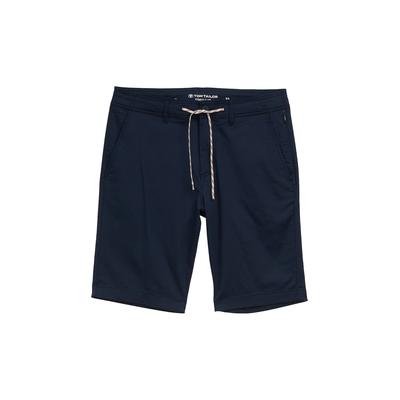 TOM TAILOR Herren Lightweight Chino Shorts mit Kordelzug, blau, Uni, Gr. 40 Image