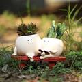Vasi da fiori in resina con statuetta per piante grasse, design per la lettura tra madre e figlia, decorazioni creative per il giardino, graziosi mini vasi per piante, ornamenti per piante grasse da