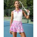 US Open Per donna Grafico Set sportivo Set da tennis Gonne da tennis Maglia da tennis 2 Pezzi Senza Maniche Patchwork Traspirante Pallavolo Tennis Golf Collo ripiegato Gonna Vestito Rosa