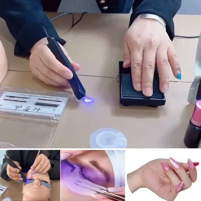 False eyelash tweezers extend gel curing lamp Stainless Steel Pincet Curved Strip 3D Lashes Extension Tweezer Makeup Tools