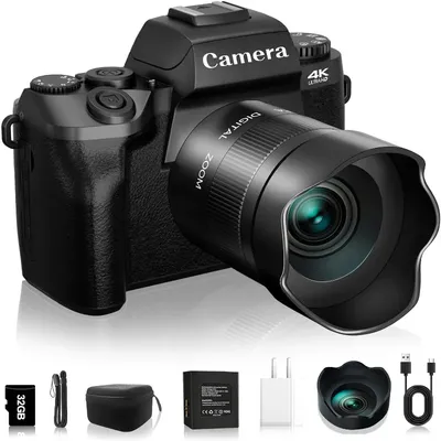Digital Cameras for Photography, NIKICAM 4K 64MP WiFi Vlogging Camera for YouTube with 4" Touch