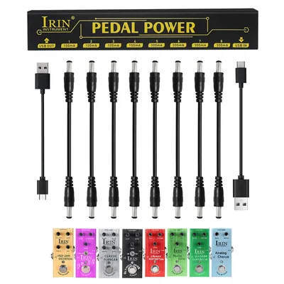 IRIN Pedal Power Supply TYPE-C Connector Independent 8 Channel Pedal Power Supply Guitar Parts Accessory 5V 2.1A Effects Power