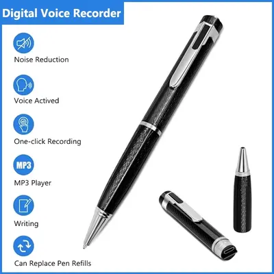 Portable Digital Voice Recorder Professional Audio Sound Recording Pen MP3 Player 8G 16G 32G 64G