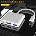 Hub USB 3 in 1 Docking station USB 3.0 compatibile da USB C a HDMI Splitter HUB da tipo C a HDMI per
