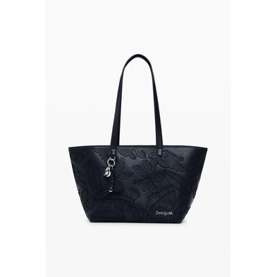 Large embroidered shopper bag