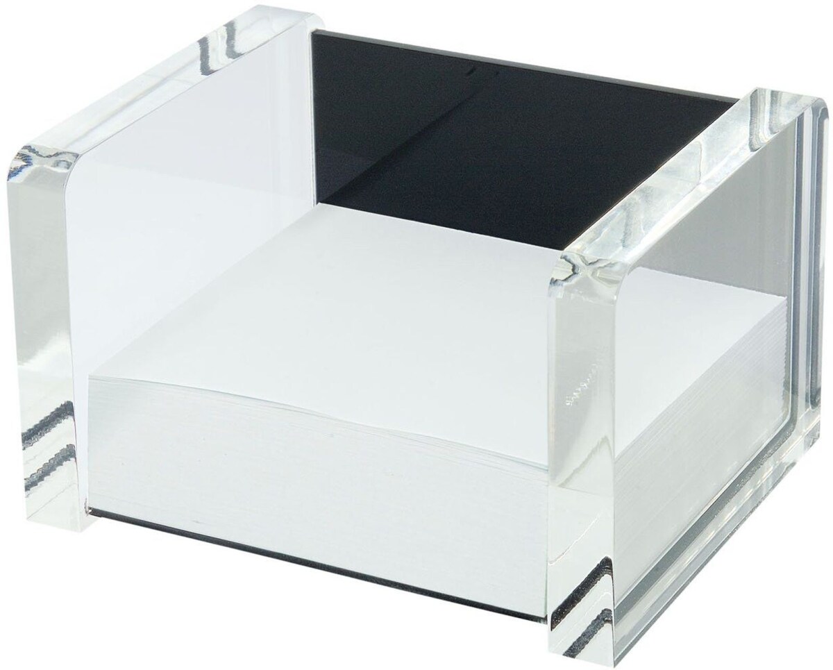 WEDO Zettelbox Exclusiv Acryl gefüllt glasklar schwarz Packung mit 20 Stück Image