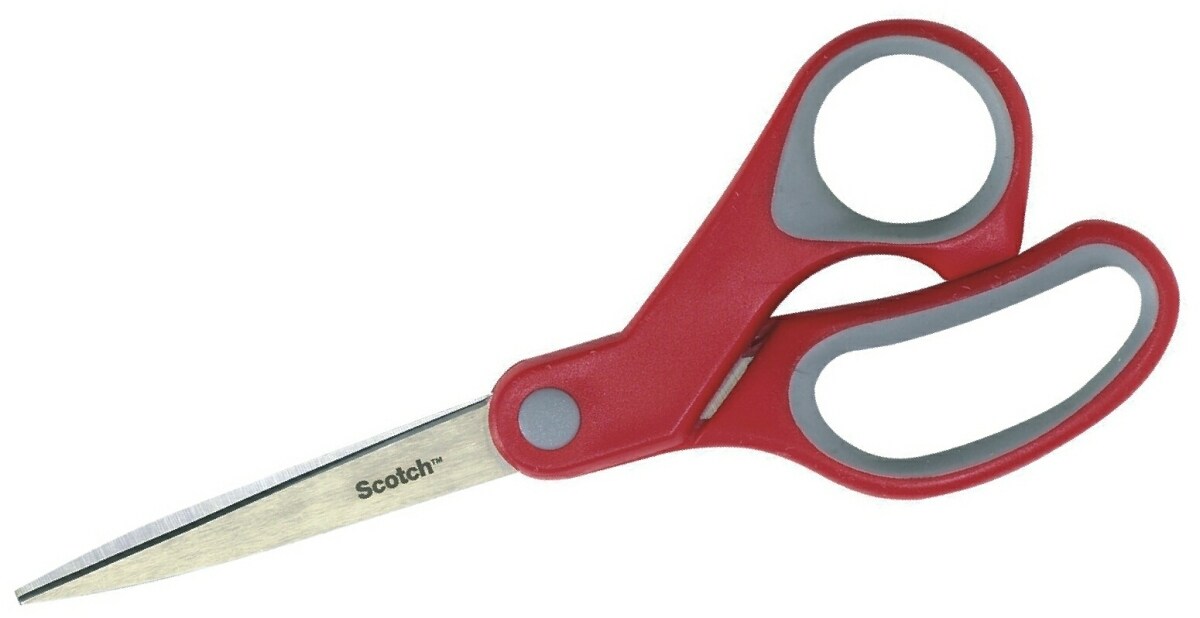 Scotch Komfort-Schere 20cm mit Komfortgriffen rot/grau Packung mit 12 Stück Image