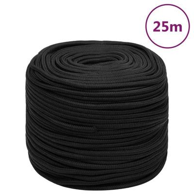 TEMU 10mm Black Polypropylene Boat Rope - 25m, Ideal For Mooring & Anchoring, Sailing, Kayaking, Fishing & Camping Image