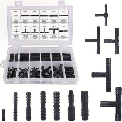 TEMU 113pcs German Car Series Compatible Heat Resistant Vacuum Connector Assortment Kit - Nylon Tubing Connectors, High Temperature Resistance Up To 240℃(460℉), Tee Connectors Image