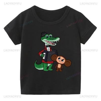 TEMU Russian Cartoon Graphic Tshirt Gena Birthday Gift T Shirt Women Kawaii Clothes Ropa Hombre Streetwear Image